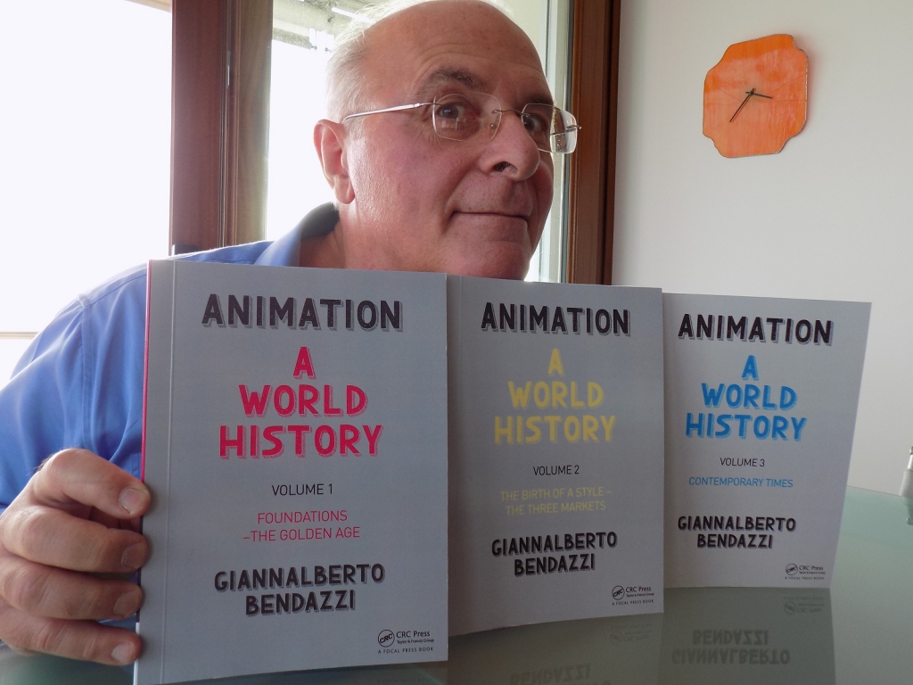 Džanalberto Bendaci un jaunā grāmata - pasaules animācija trīs sējumos