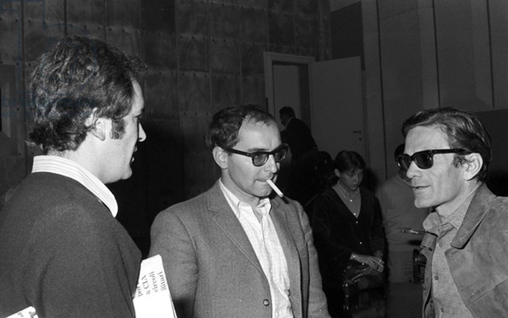 20. gadsimta 60. gadu beigas, Bernardo Bertoluči, Žans Liks Godārs un Pjērs Paolo Pazolīni. Foto: @Citta_Pasolini.com