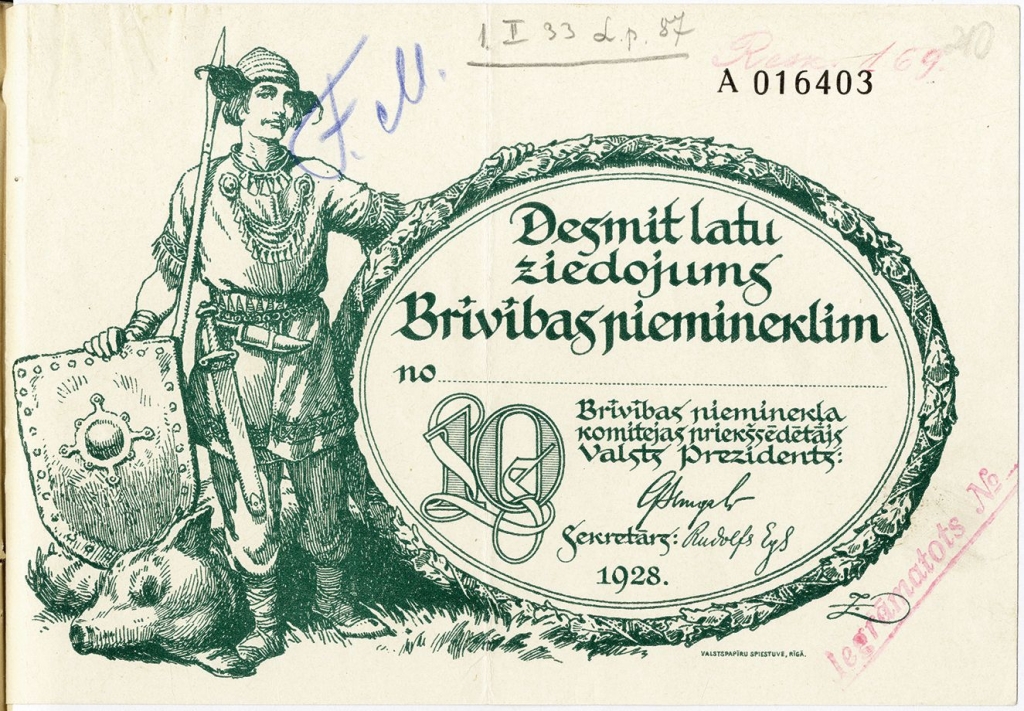 Foto: Latvijas Nacionālā arhīva virtuālā izstāde "Brīvības piemineklis" (2016)