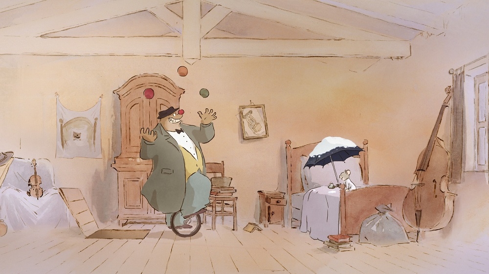 Kadrs no franču animācijas filmas "Ernests un Selestīna / Ernest et Celestine" (2012), Bērnu rītu iepriekšējās sezonas repertuārs