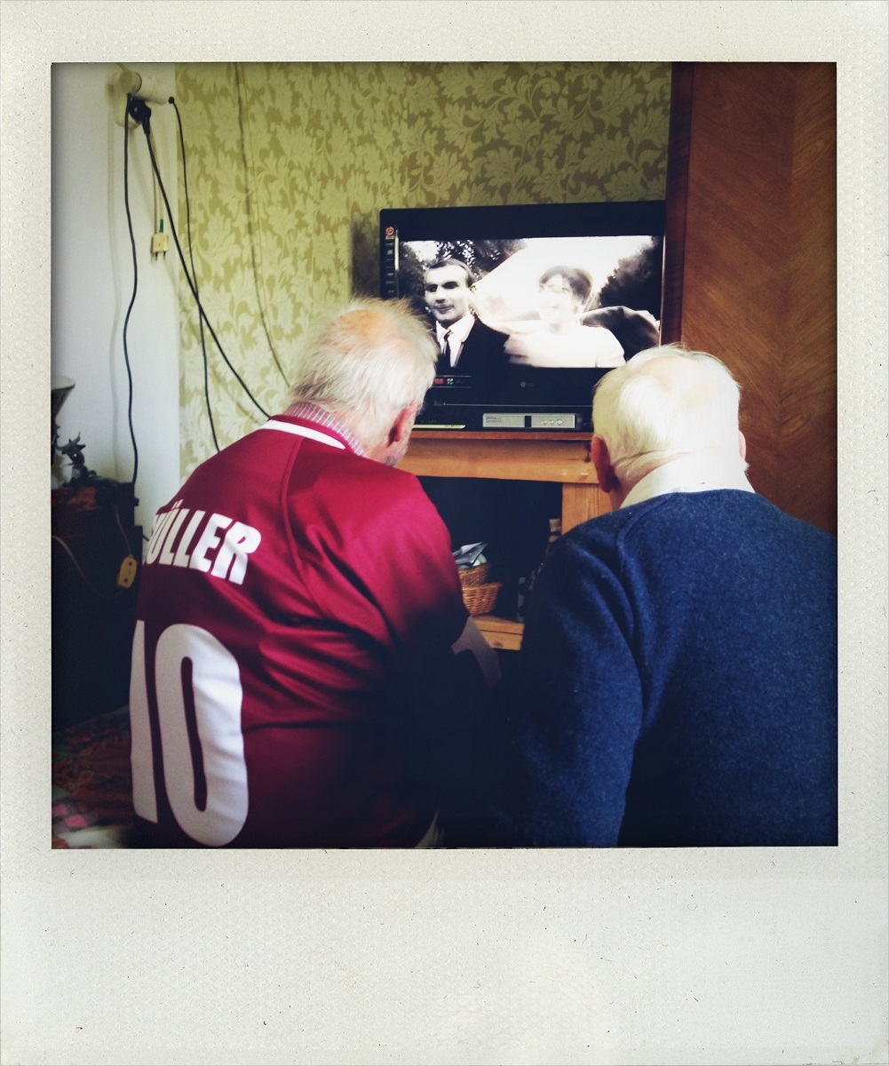 Tue Steen Müller and director Uldis Brauns watching "235 0000" (Photo - Uldis Cekulis)