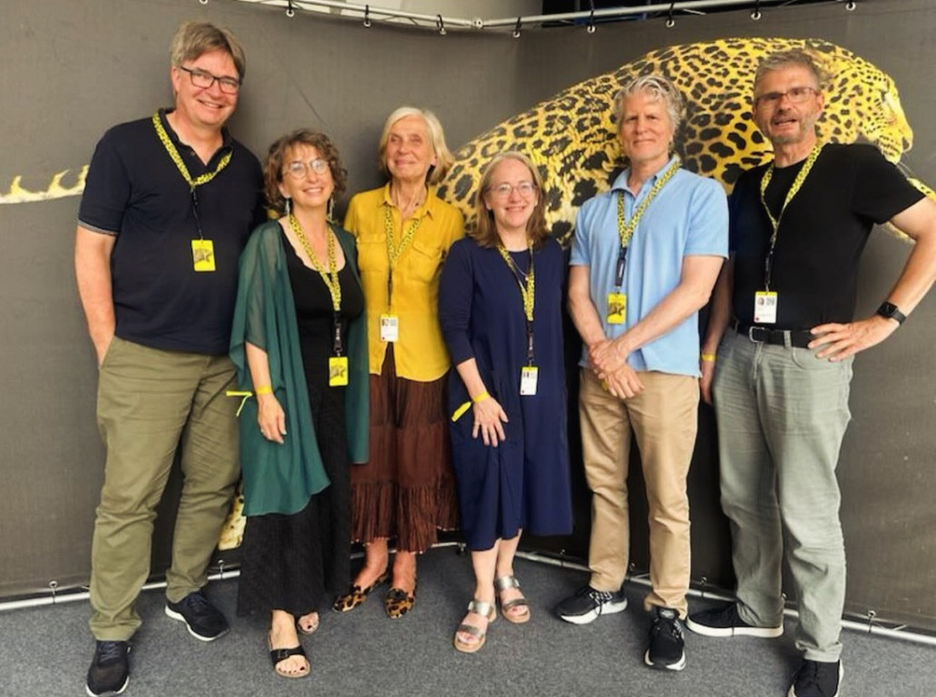 Lokarno festivāla Ekumēniskā žūrija kopā ar diviem pārstāvjiem no organizācijām "Signis" un "Interfilm" (no kreisās)