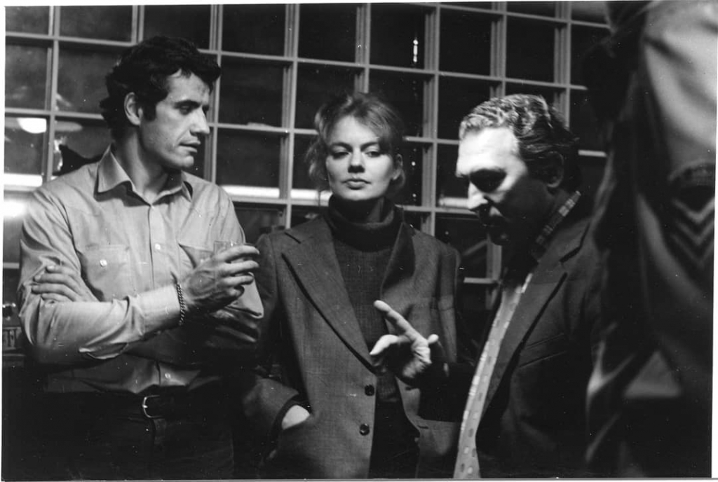 Mārtiņš Vilsons, Mirdza Martinsone un Aloizs Brenčs filmas "Mirāža" (1983) uzņemšanas laukumā