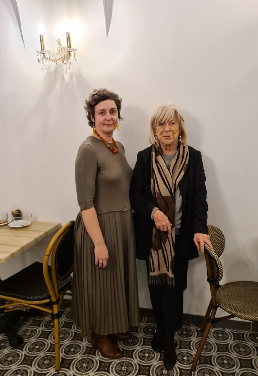 Margarēte fon Trota un Elīna Reitere Berlīnē 2022. gada novembrī