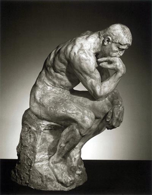 Franču tēlnieka Ogista Rodēna skulptūra "Domātājs / Le penseur" (1880)