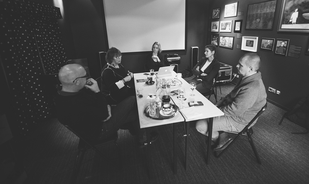 Diskusijas dalībnieki Rīgas Kino muzejā. Foto: Reinis Krastiņš